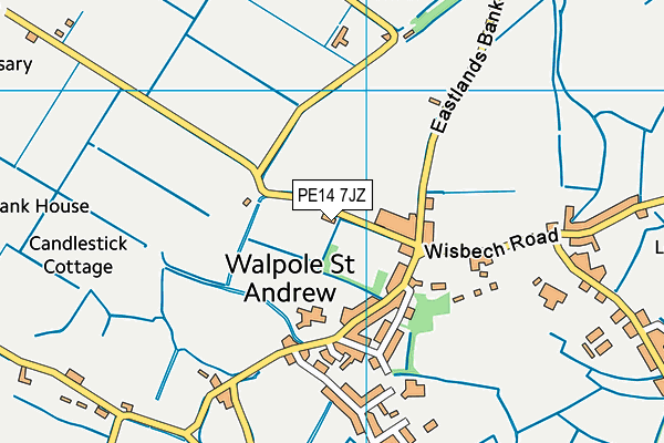 PE14 7JZ map - OS VectorMap District (Ordnance Survey)