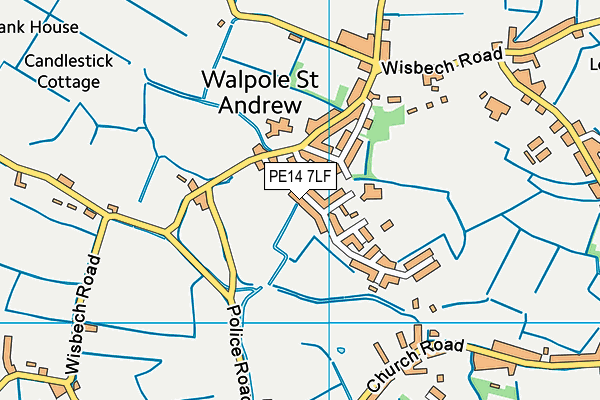 PE14 7LF map - OS VectorMap District (Ordnance Survey)