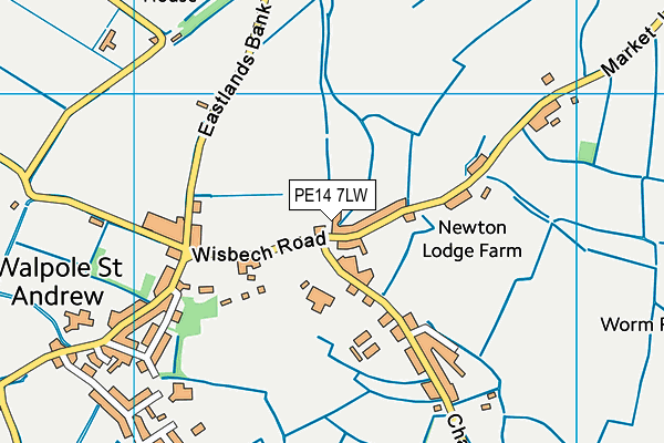 PE14 7LW map - OS VectorMap District (Ordnance Survey)