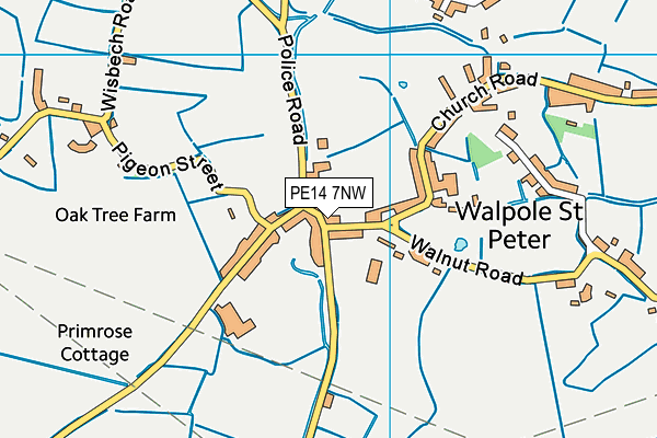 PE14 7NW map - OS VectorMap District (Ordnance Survey)