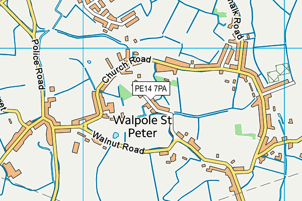 PE14 7PA map - OS VectorMap District (Ordnance Survey)