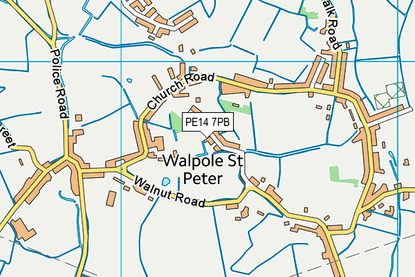 PE14 7PB map - OS VectorMap District (Ordnance Survey)