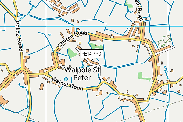 PE14 7PD map - OS VectorMap District (Ordnance Survey)