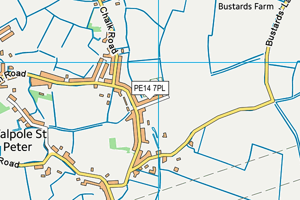 PE14 7PL map - OS VectorMap District (Ordnance Survey)