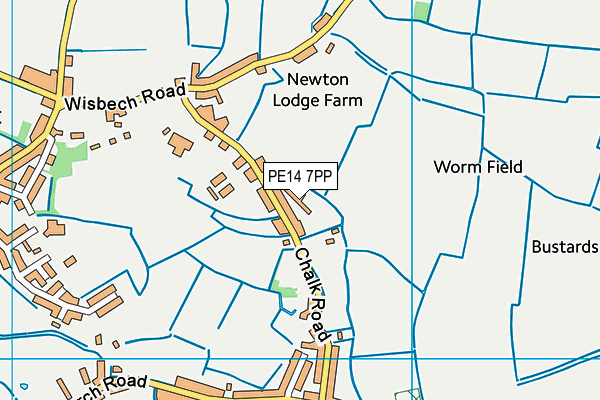 PE14 7PP map - OS VectorMap District (Ordnance Survey)