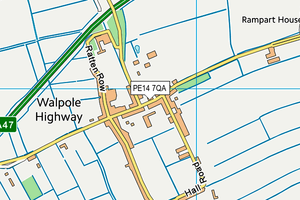 PE14 7QA map - OS VectorMap District (Ordnance Survey)