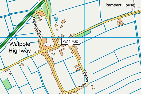 PE14 7QD map - OS VectorMap District (Ordnance Survey)