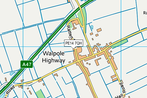 PE14 7QH map - OS VectorMap District (Ordnance Survey)