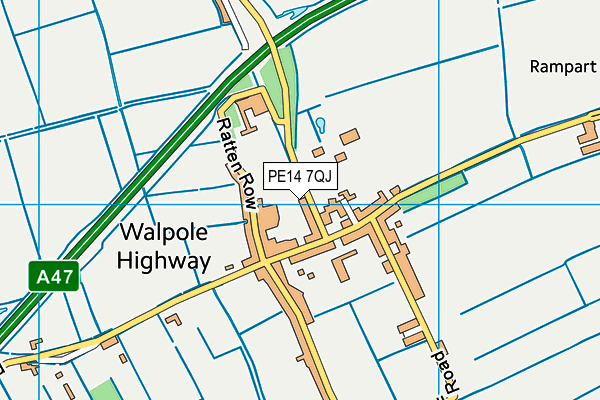 PE14 7QJ map - OS VectorMap District (Ordnance Survey)