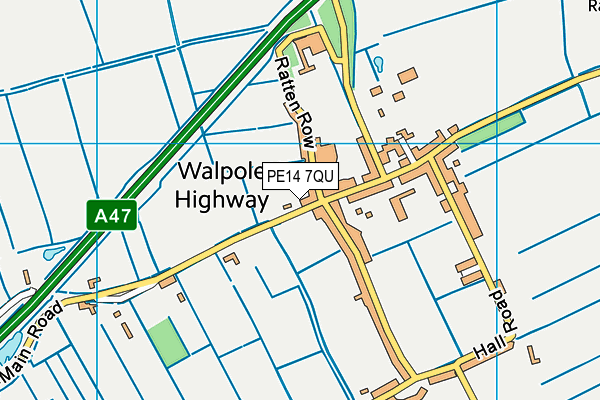 PE14 7QU map - OS VectorMap District (Ordnance Survey)