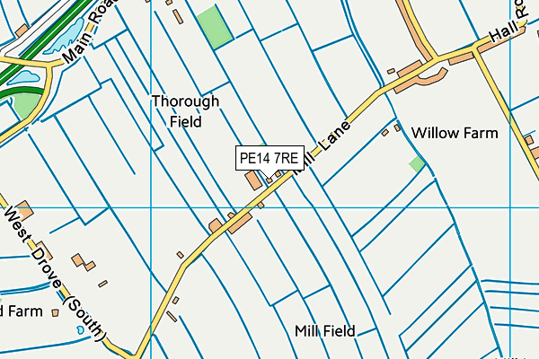PE14 7RE map - OS VectorMap District (Ordnance Survey)