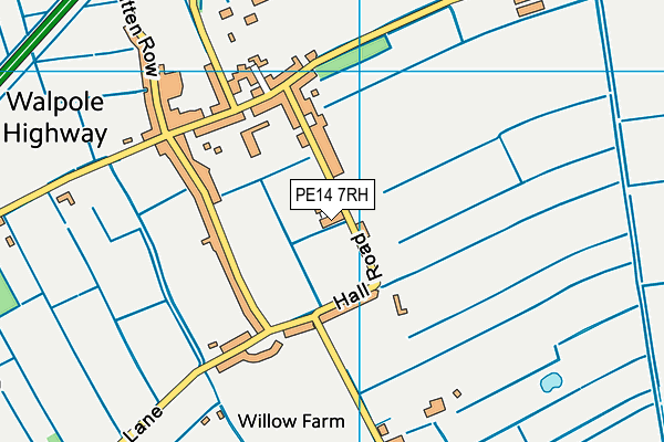 PE14 7RH map - OS VectorMap District (Ordnance Survey)