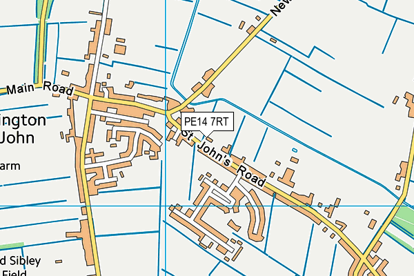 PE14 7RT map - OS VectorMap District (Ordnance Survey)