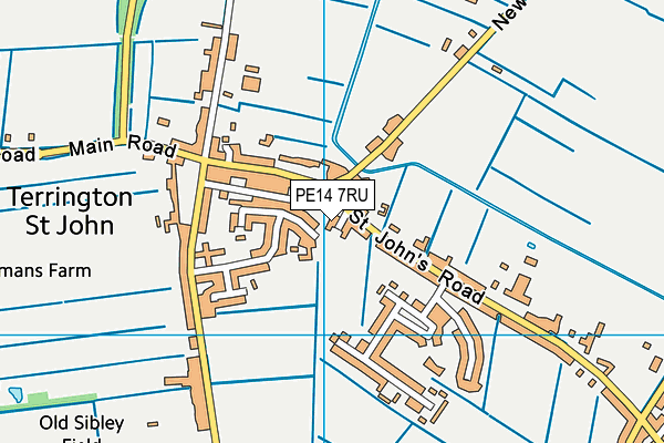 PE14 7RU map - OS VectorMap District (Ordnance Survey)