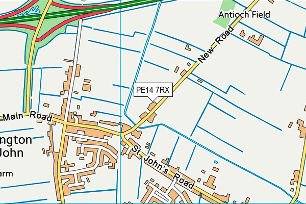 PE14 7RX map - OS VectorMap District (Ordnance Survey)