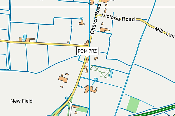 PE14 7RZ map - OS VectorMap District (Ordnance Survey)