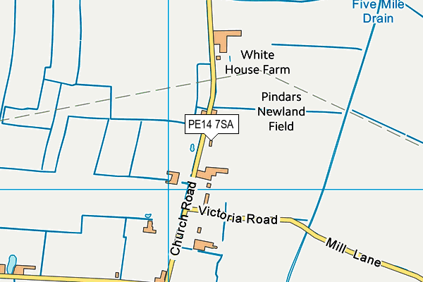 PE14 7SA map - OS VectorMap District (Ordnance Survey)