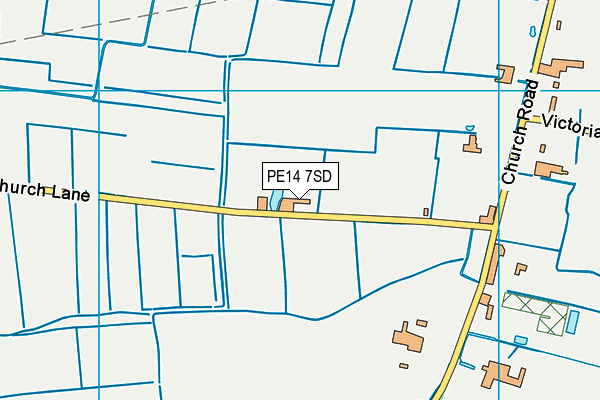PE14 7SD map - OS VectorMap District (Ordnance Survey)