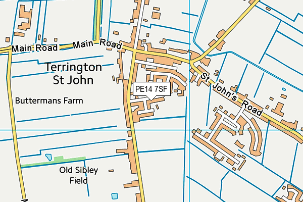 PE14 7SF map - OS VectorMap District (Ordnance Survey)