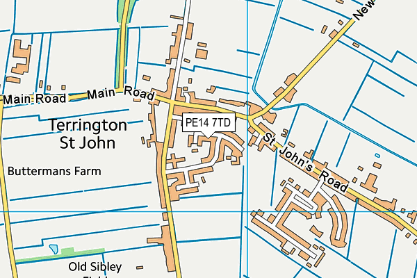 PE14 7TD map - OS VectorMap District (Ordnance Survey)