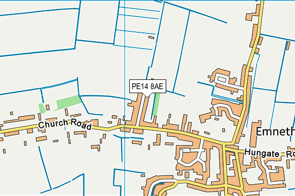 PE14 8AE map - OS VectorMap District (Ordnance Survey)