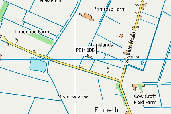 PE14 8DB map - OS VectorMap District (Ordnance Survey)