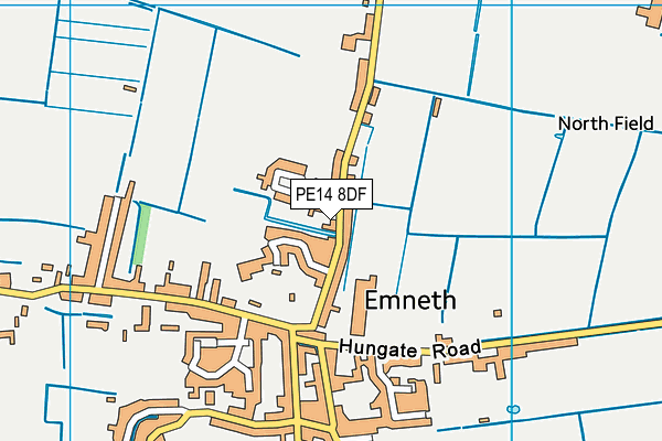 PE14 8DF map - OS VectorMap District (Ordnance Survey)