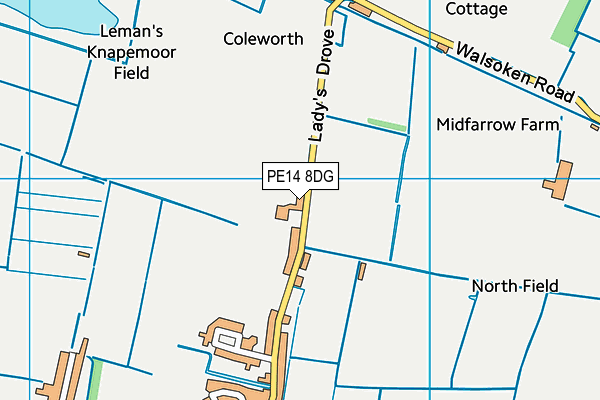 PE14 8DG map - OS VectorMap District (Ordnance Survey)