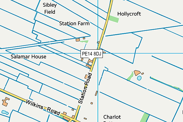PE14 8DJ map - OS VectorMap District (Ordnance Survey)
