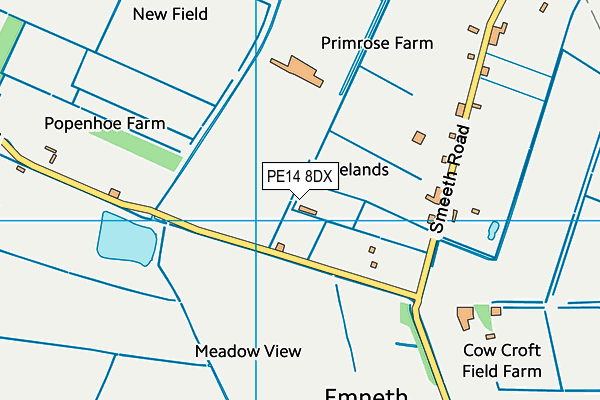 PE14 8DX map - OS VectorMap District (Ordnance Survey)