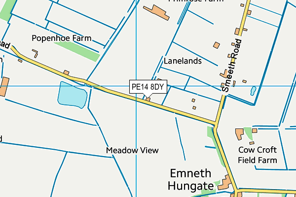 PE14 8DY map - OS VectorMap District (Ordnance Survey)