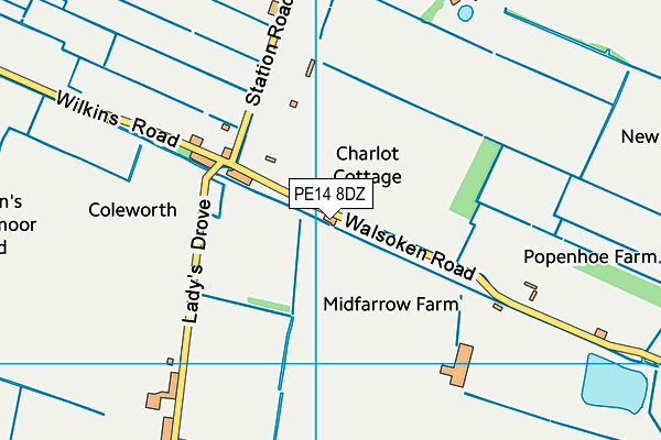 PE14 8DZ map - OS VectorMap District (Ordnance Survey)