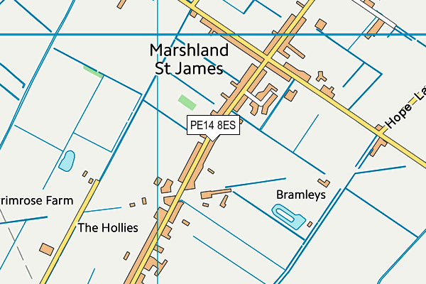 Marshland St James Playing Fields map (PE14 8ES) - OS VectorMap District (Ordnance Survey)
