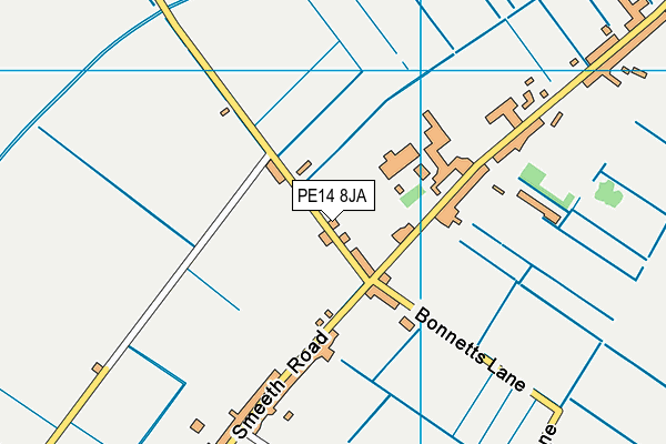 PE14 8JA map - OS VectorMap District (Ordnance Survey)
