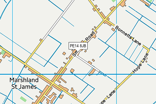 PE14 8JB map - OS VectorMap District (Ordnance Survey)
