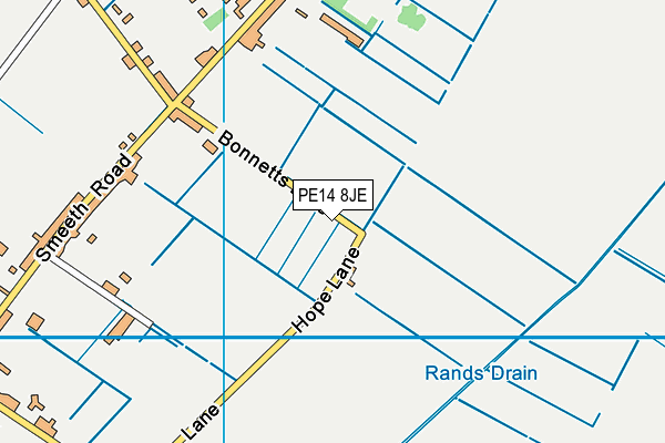 PE14 8JE map - OS VectorMap District (Ordnance Survey)