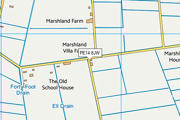 PE14 8JW map - OS VectorMap District (Ordnance Survey)