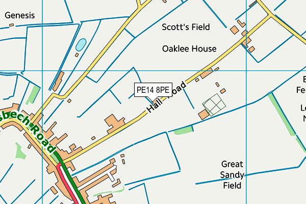 PE14 8PE map - OS VectorMap District (Ordnance Survey)