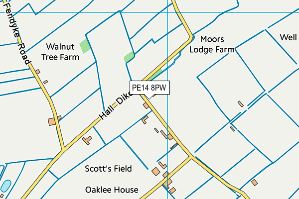 PE14 8PW map - OS VectorMap District (Ordnance Survey)