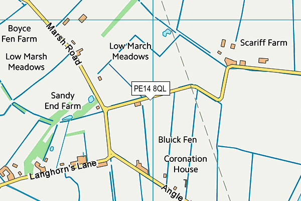PE14 8QL map - OS VectorMap District (Ordnance Survey)