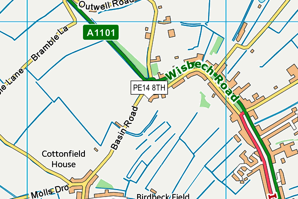 PE14 8TH map - OS VectorMap District (Ordnance Survey)