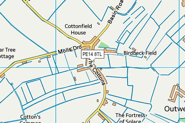 PE14 8TL map - OS VectorMap District (Ordnance Survey)