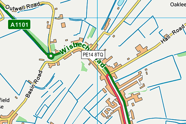 PE14 8TQ map - OS VectorMap District (Ordnance Survey)