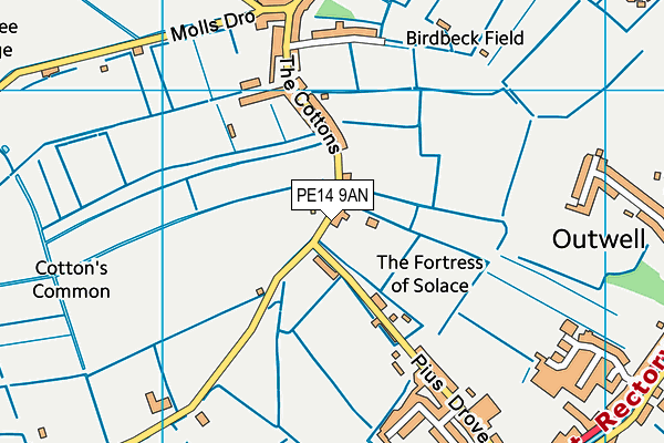 PE14 9AN map - OS VectorMap District (Ordnance Survey)