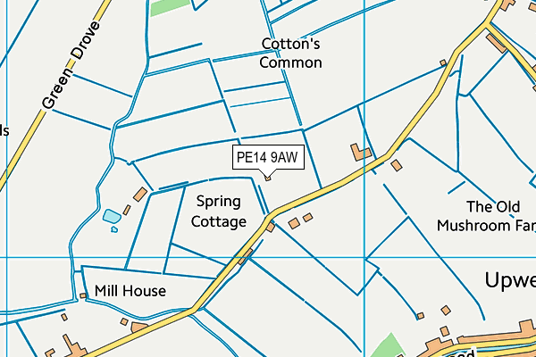 PE14 9AW map - OS VectorMap District (Ordnance Survey)