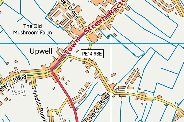 PE14 9BE map - OS VectorMap District (Ordnance Survey)
