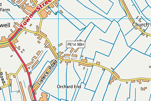PE14 9BH map - OS VectorMap District (Ordnance Survey)