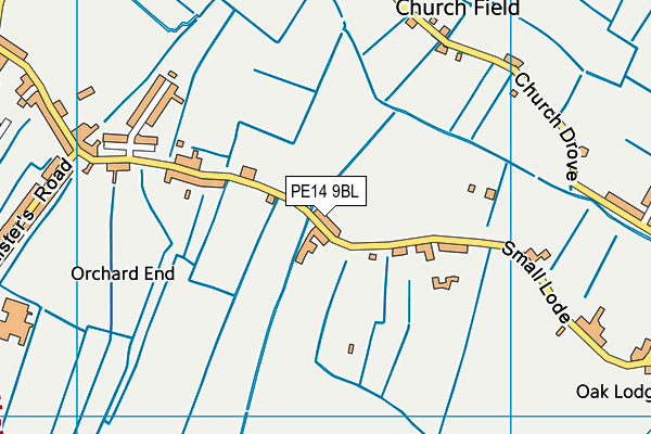 PE14 9BL map - OS VectorMap District (Ordnance Survey)