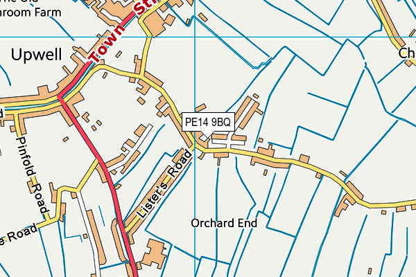 PE14 9BQ map - OS VectorMap District (Ordnance Survey)