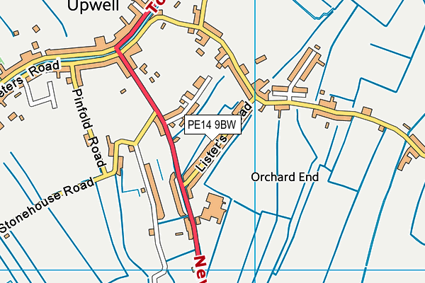 PE14 9BW map - OS VectorMap District (Ordnance Survey)